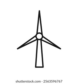 Eolic energy icon Simple thin line flat symbol