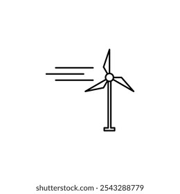 Eolic energy icon symbol collection on white background.