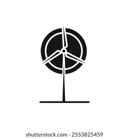 Eolic energy icon Thin line flat illustration