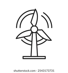 Eolic energy icon. thin stroke and solid.