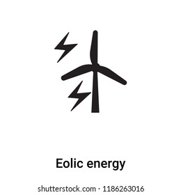 Eolic energy icon vector isolated on white background, logo concept of Eolic energy sign on transparent background, filled black symbol