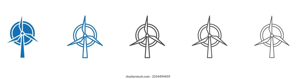 Eolic energy icon vector set collection for web