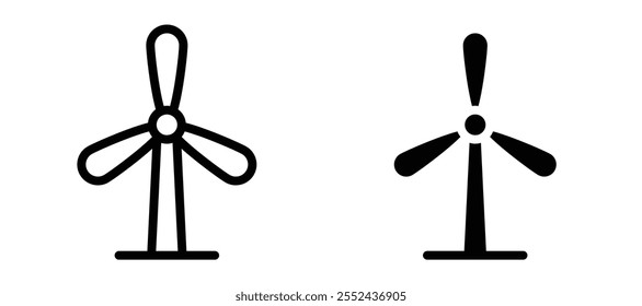 Conjunto de Vector de icono de revestimiento de energía eólica.
