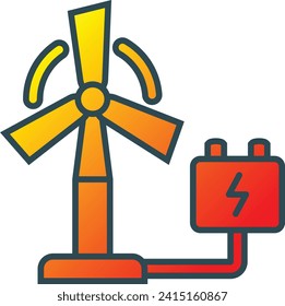 Icono vector de energía eólica. Se puede usar para imprimir, móviles y aplicaciones web.
