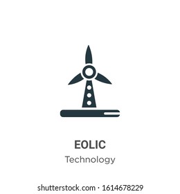 Eolic glyph icon vector on white background. Flat vector eolic icon symbol sign from modern technology collection for mobile concept and web apps design.