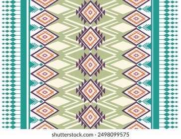 eomatric Oriental ethnic seamless pattern thai native traditional background Design for carpet,wallpaper,clothing,wrapping,batik,fabric,Vector illustration embroidery style.