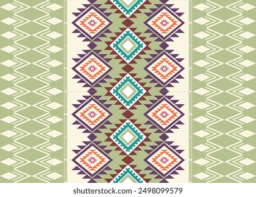 eomatric Oriental ethnic seamless pattern thai native traditional background Design for carpet,wallpaper,clothing,wrapping,batik,fabric,Vector illustration embroidery style.
