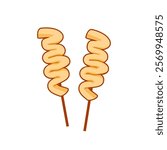 Eomuk or Odeng, Korean Fish Cake Street Food Illustration