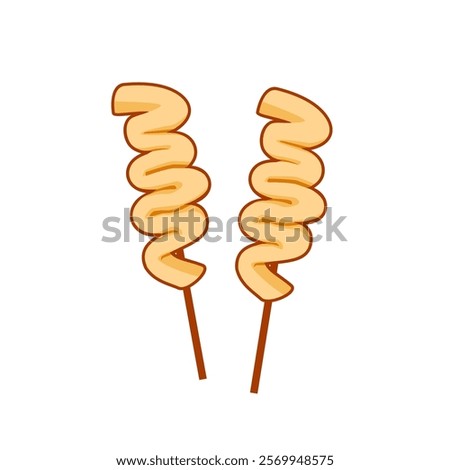 Eomuk or Odeng, Korean Fish Cake Street Food Illustration