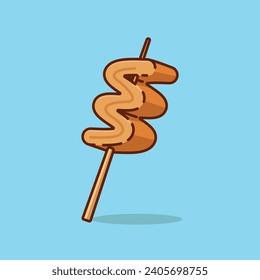 Eomuk simple cartoon vector illustration korean food concept icon isolated