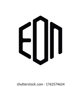 EON Letter Logo Design polygon rounded Monogram Icon Vector Template