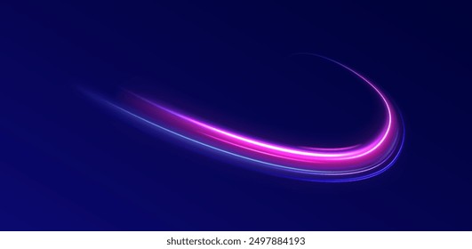 eon stripes in the form of drill, turns and swirl. Speed of light concept background. Abstract background rotational border lines.