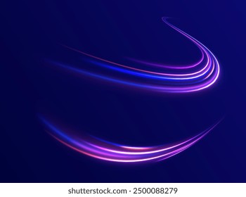 eon stripes in the form of drill, turns and swirl. Speed of light concept background. Abstract background rotational border lines.