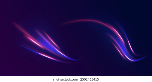 eon stripes in the form of drill, turns and swirl. Speed of light concept background. Abstract background rotational border lines.