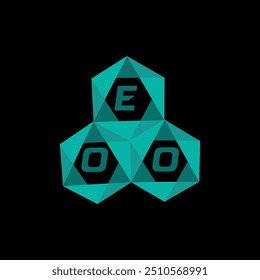 Logotipo minimalista creativo de la letra de EOO. Diseño de logotipo de letra de alfabeto de iniciales de Vector únicas de EOO

