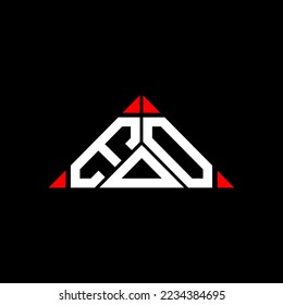 EOO letter logo creative design with vector graphic, EOO simple and modern logo in round triangle shape.