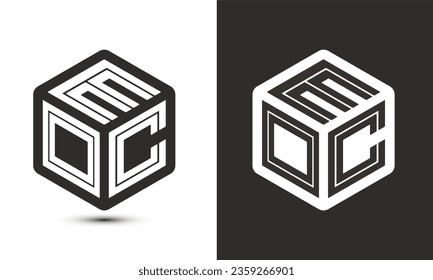 EOO letter logo design with illustrator cube logo, vector logo modern alphabet font overlap style. Premium Business logo icon. White color on black background