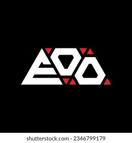 EOO triangle letter logo design with triangle shape. EOO triangle logo design monogram. EOO triangle vector logo template with red color. EOO triangular logo Simple, Elegant, and Luxurious design.