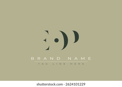 EOP abstract letter logo design. This logo is designed by three abstract letters.