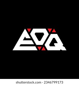 EOQ triangle letter logo design with triangle shape. EOQ triangle logo design monogram. EOQ triangle vector logo template with red color. EOQ triangular logo Simple, Elegant, and Luxurious design.
