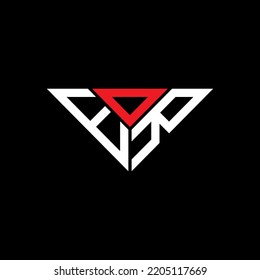 EOR letter logo creative design with vector graphic, EOR simple and modern logo in triangle shape.