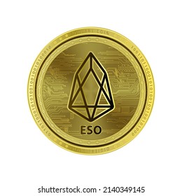EOS (EOS) coin isolated on white background. Cryptocurrency blockchain (crypto currency) digital currency, alternative currency 3D Vector illustration. Symbol of business modern gold, money.