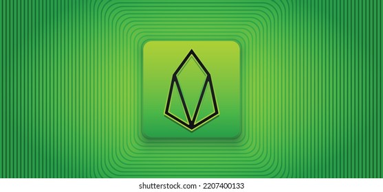 EOS crypto coin logo vector illustration banner and background template