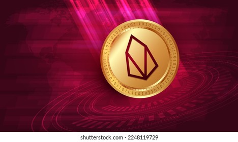 Eos (EOS) crypto currency banner and background