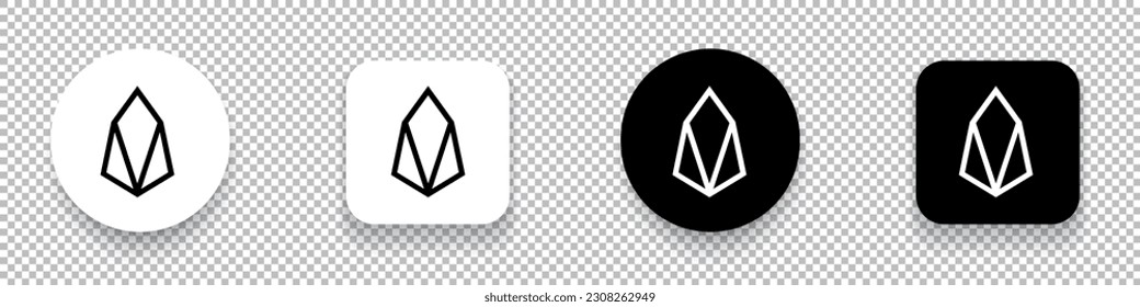 Eos (EOS) crypto currency logo symbol set isolated on transparent background vector
