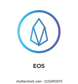 EOS Cryptocurrency coin icon. EOS coin symbol. Cryptocurrency vector icon. Flat Vector illustration - Vector