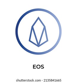 EOS Cryptocurrency coin icon. EOS coin symbol. Cryptocurrency vector icon. Flat Vector illustration - Vector