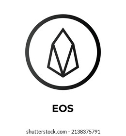 EOS Cryptocurrency coin icon. EOS coin symbol. Cryptocurrency vector icon. Flat Vector illustration - Vector