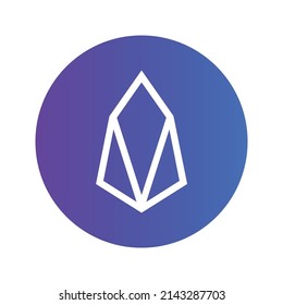 EOS Cryptocurrency coin icon. EOS coin symbol. Cryptocurrency vector icon. Flat Vector illustration - Vector