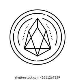 eos cryptocurrency coin line icon vector. eos cryptocurrency coin sign. isolated contour symbol black illustration