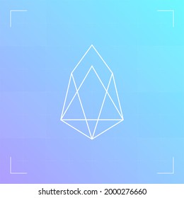 EOS criptodivisa color gradiente logotipo.