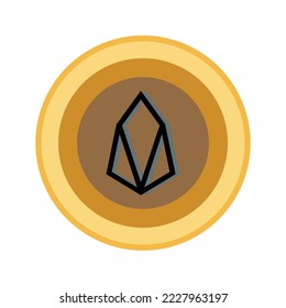 EOS cryptocurrency golden coin isolated on white background vector illustration.ai