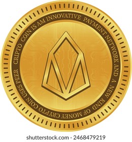 Eos cryptocurrency illustrations on abstract background. 3d illustrations.