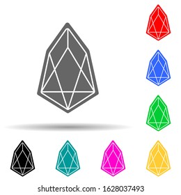 eos multi color style icon. Simple glyph, flat vector of crepto currency icons for ui and ux, website or mobile application