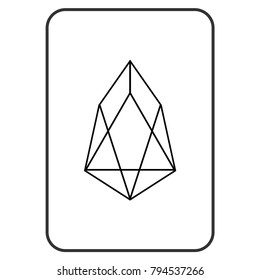 Eos playing card pictograph. Vector style is a flat symbol of eos on a gambling card.