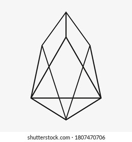EOS symbol. Vector illustration. Cryptocurrency. 