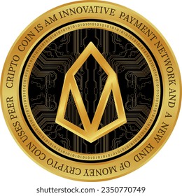 eos  virtual currency logo. vector illustrations. 3d illustrations.