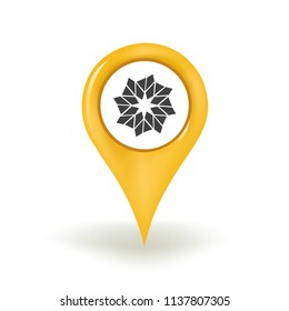 EosDac Cryptocurrency Coin Map Pin Isolated