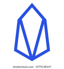 Eosio EOS token symbol of the DeFi project cryptocurrency logo, decentralized finance coin icon isolated on white background. Vector illustration.