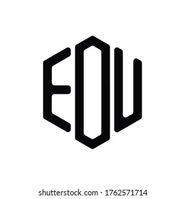 EOU Letter Logo Design polygon rounded Monogram Icon Vector Template