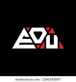 Diseño del logotipo de la letra del triángulo EOU con forma de triángulo. Monograma de diseño del logotipo del triángulo EOU. Plantilla de logotipo vectorial de triángulo EOU con color rojo. Logo triangular EOU Diseño sencillo, elegante y lujoso.