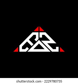 EOZ letter logo creative design with vector graphic, EOZ simple and modern logo in round triangle shape.