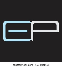 EP Abstrac logo vector Monogram isolated on black background