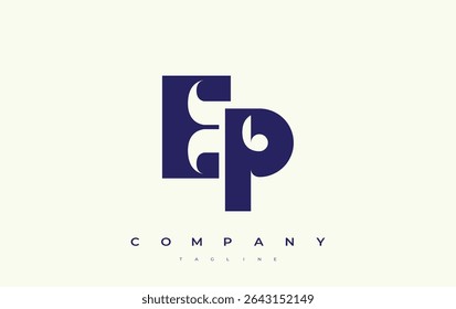 EP Abstract Geometric Logo Design. Modern and elegant logo design with simplistic typography elements, showcasing branding excellence.