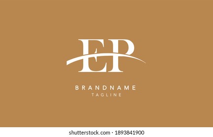 EP Alphabet initial swoosh Abstract Icon Logo vector illustration