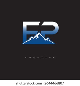 EP Creative Mountain Logo Bold Gradient Letter mark Branding Design for Business Outdoor Brands